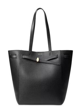 Veronica Beard Lasso Black Pebbled Leather Tote